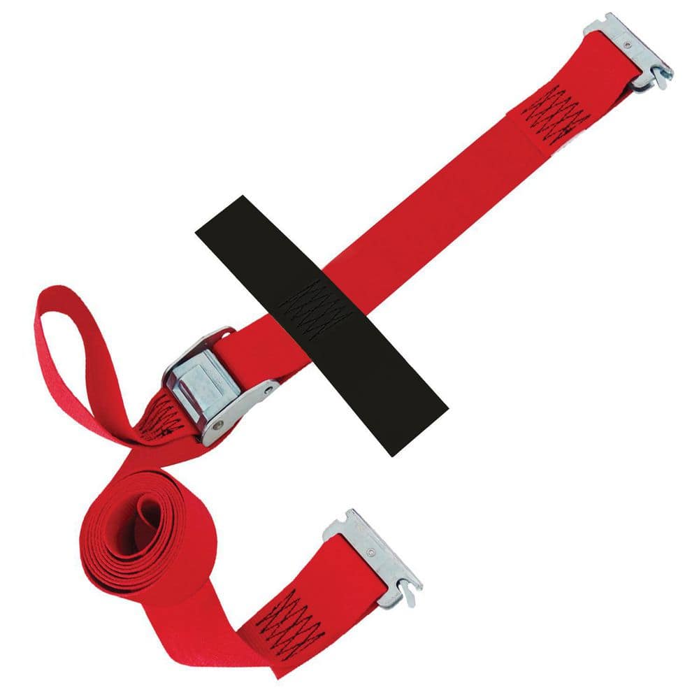 12 ft. x 2 in. Cam Buckle E-Strap with Hook and Loop Storage Fastener in Red - Hercitys