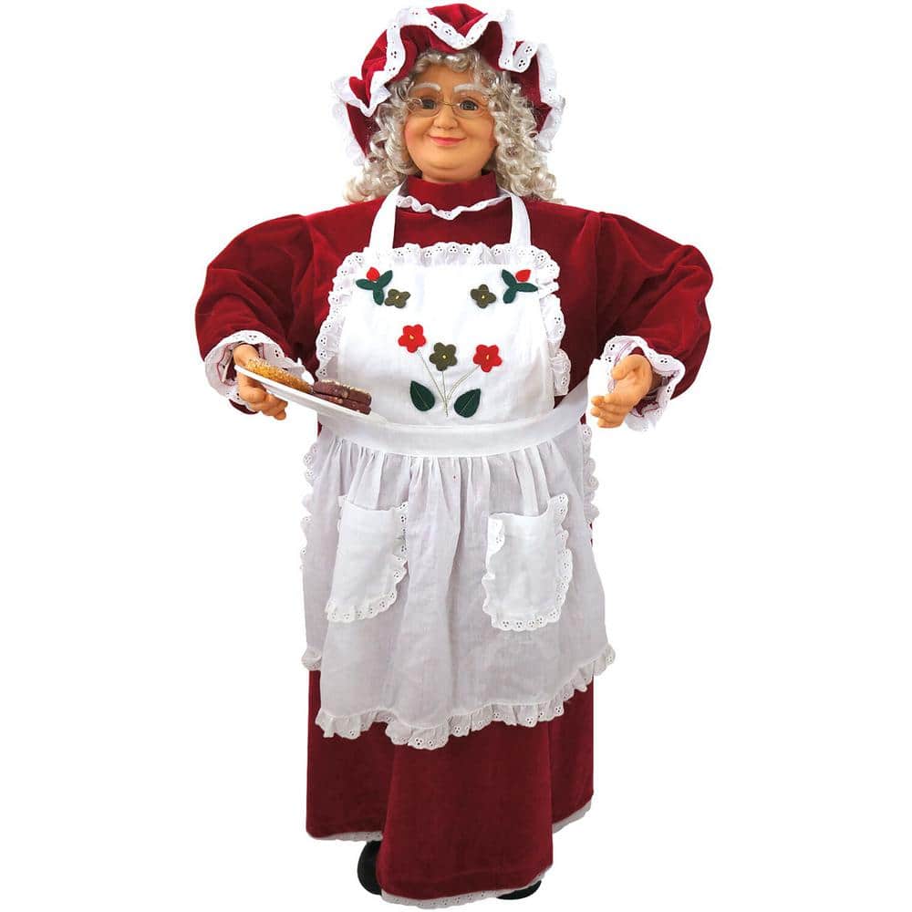 36 in. Christmas Baking Mrs. Claus with Apron, Christmas Cookies, Music and Motion - Hercitys