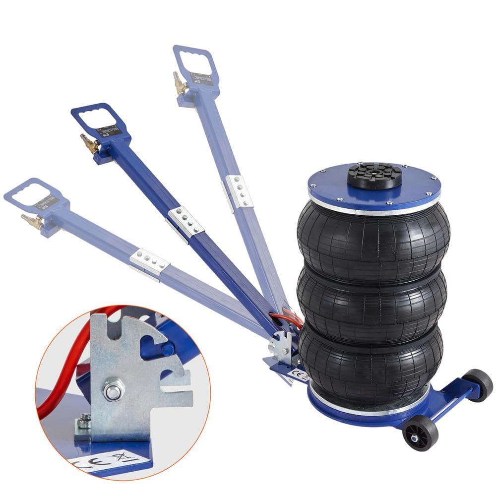5 Ton/11000 lbs. Pneumatic Air Jack, Triple Bag, 18.5 in. Lift, Quick 3-5 Sec, 6-Steel Pipes, Adjustable Handle - Hercitys