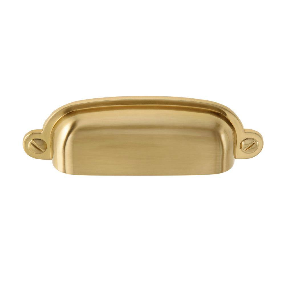 10-Pack Garner 2-3/4 in. (70 mm) Center-to-Center Traditional Satin Brass Cup Drawer Pull - Hercitys
