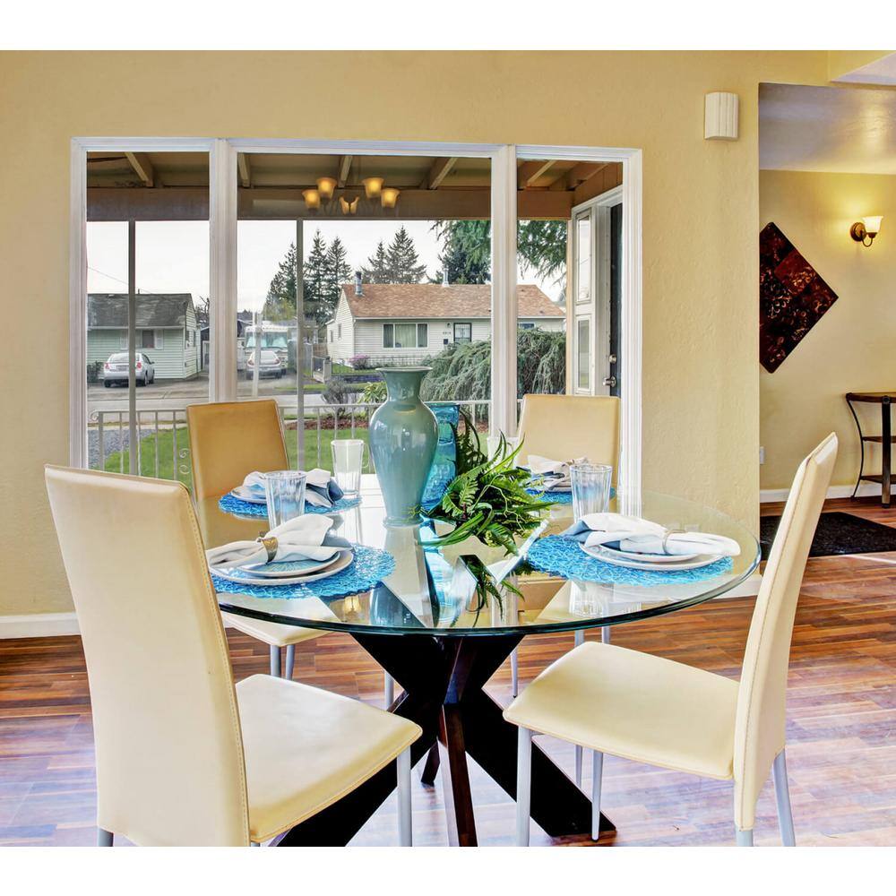 20 in. Clear Round Glass Table Top, 1/2 in. Thickness Tempered Ogee Edge Polished - Hercitys