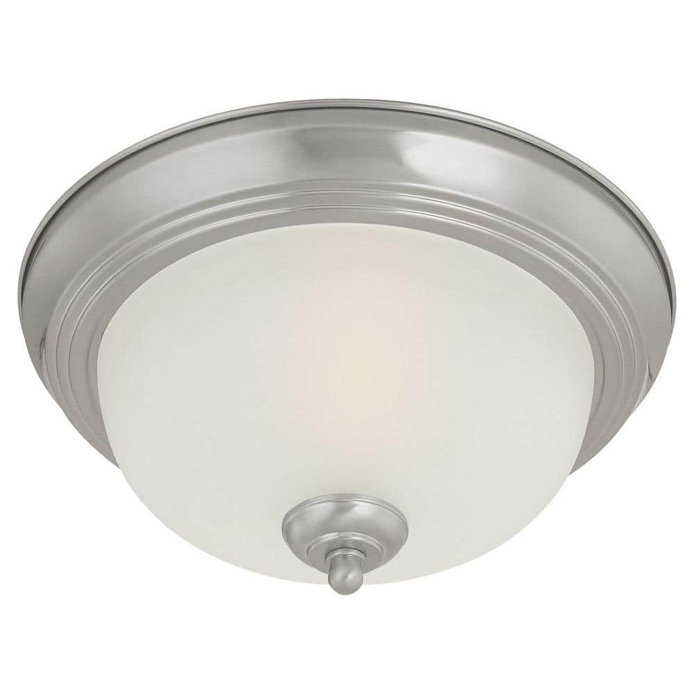2-Light Brushed Nickel Ceiling Flush Mount - Hercitys
