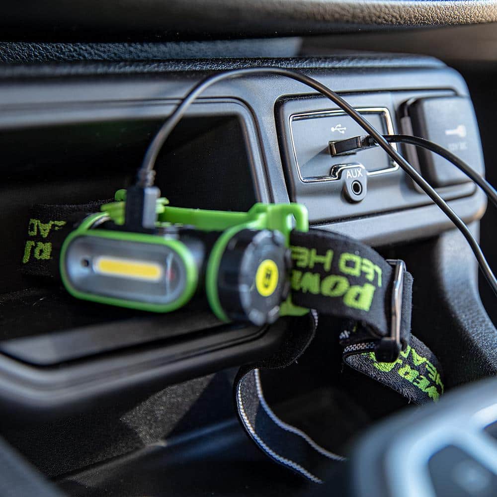 250 Lumen LED Motion-Sensor Rotatable Weatherproof Flood Headlamp with High/Low/Flashing Modes and Charger - Hercitys