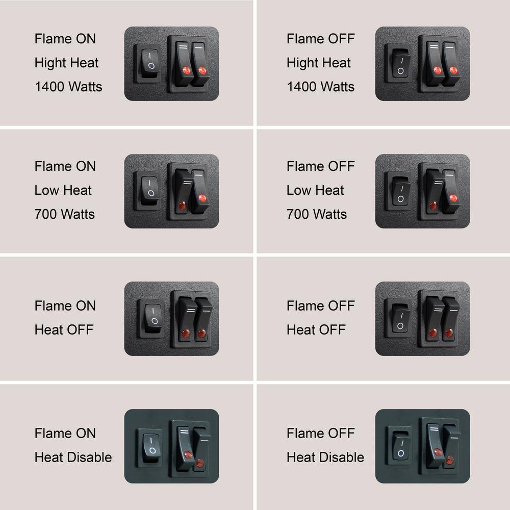 14 in. 1400-Watt Overheating Safety Protection Freestanding Electric Fireplace Space Stove Heater with Flame - Hercitys