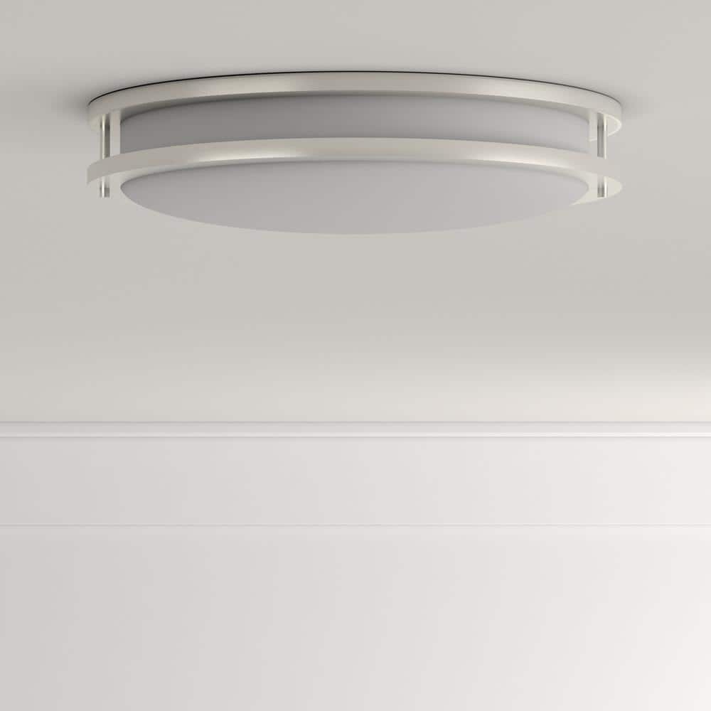 100-Watt Brushed Nickel Integrated Dimmable LED Flush Mount - Hercitys
