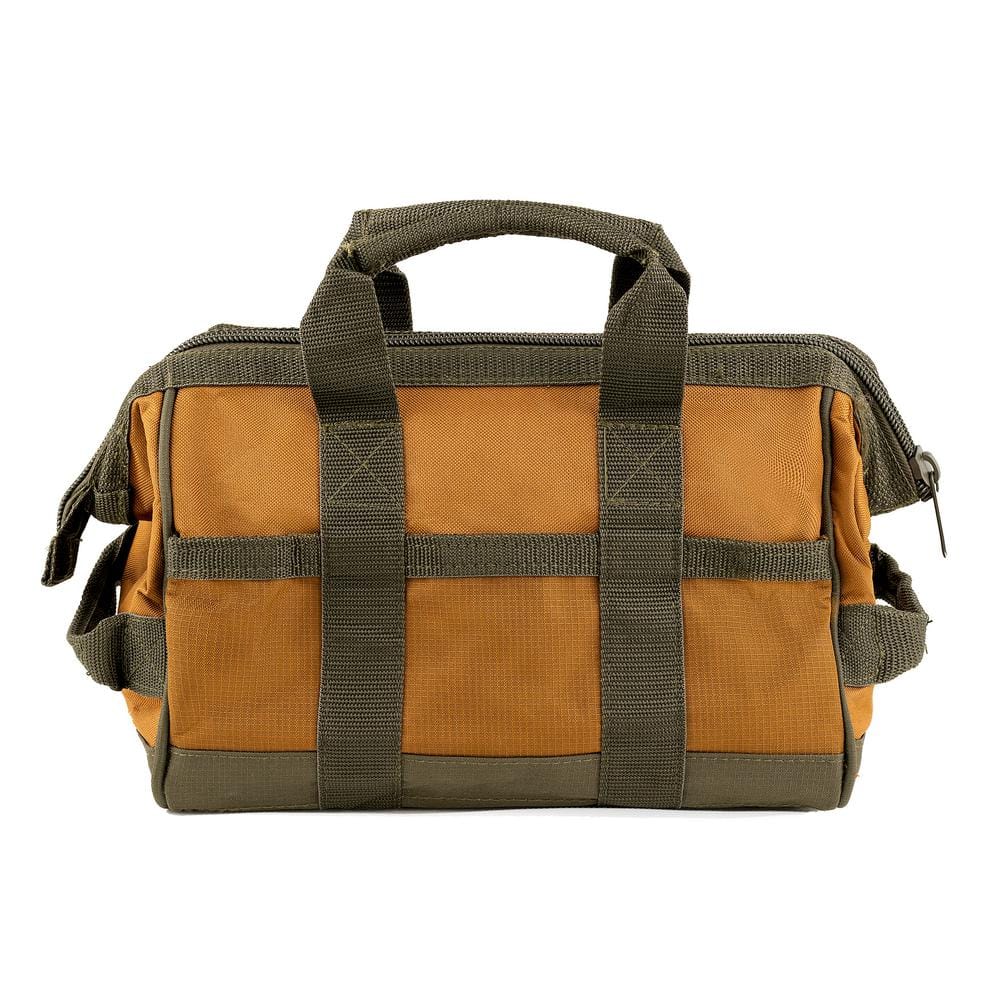12 in. Gatemouth Tool Bag with zippered top and 16 Total Pockets - Hercitys