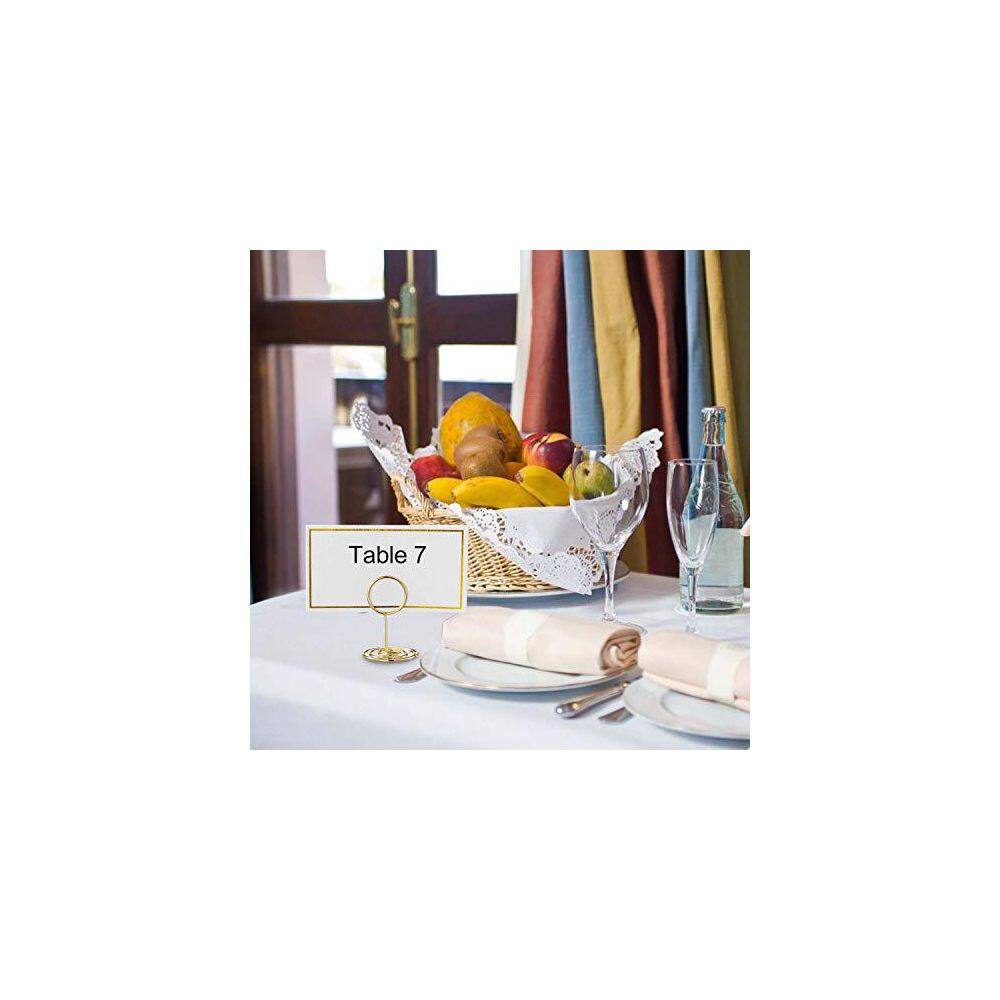 1.2 in. W x 2 in. H Gold Solid Metal Card Holders (Set of 24) - Hercitys