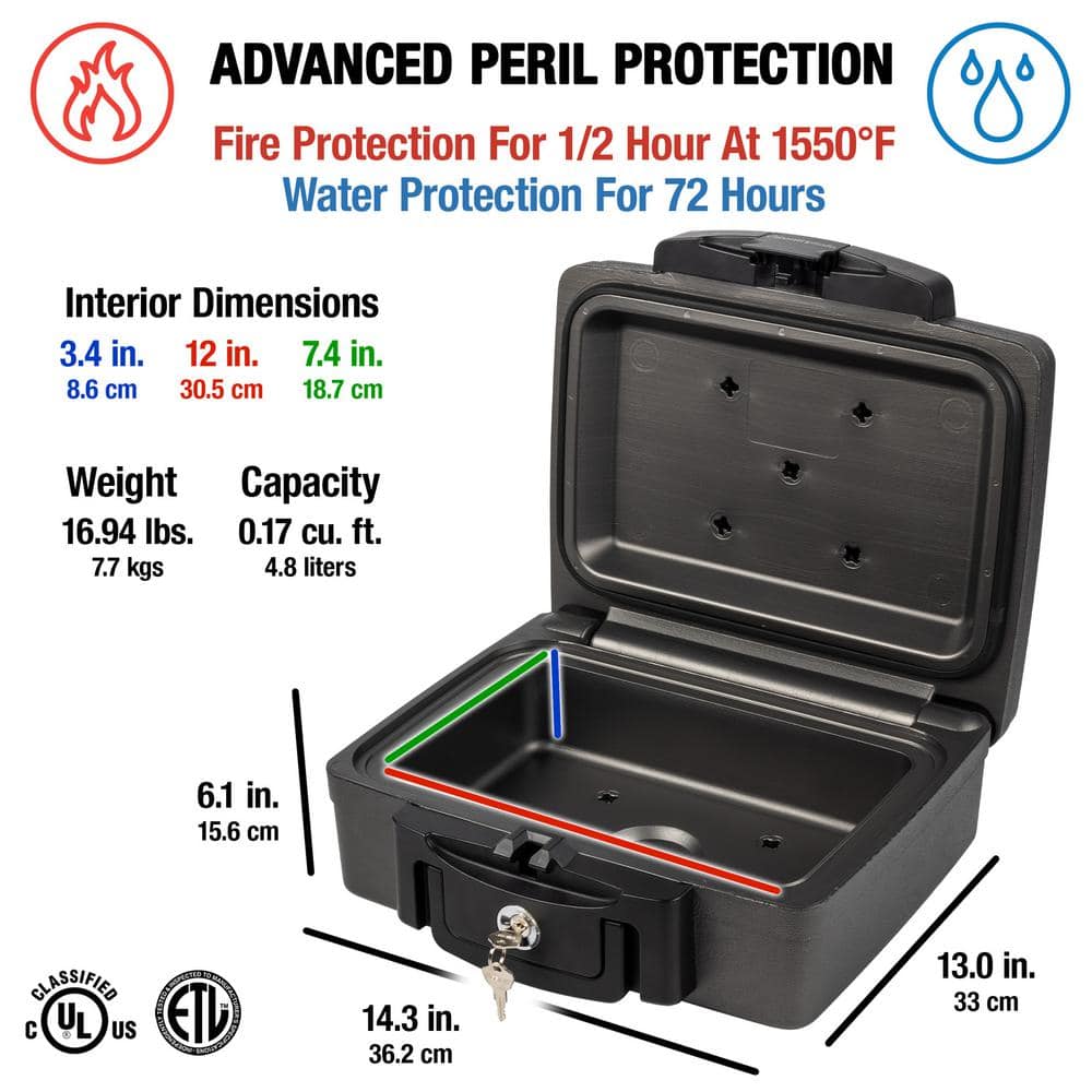 0.17 cu. ft. Fireproof and Waterproof Safe Box - Hercitys