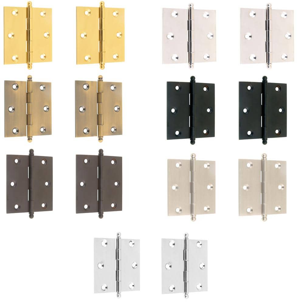 2-1/2 in. x 2-1/2 in. Oil-Rubbed Bronze Solid Extruded Brass Loose Pin Mortise Cabinet Hinge (1-Pair) - Hercitys