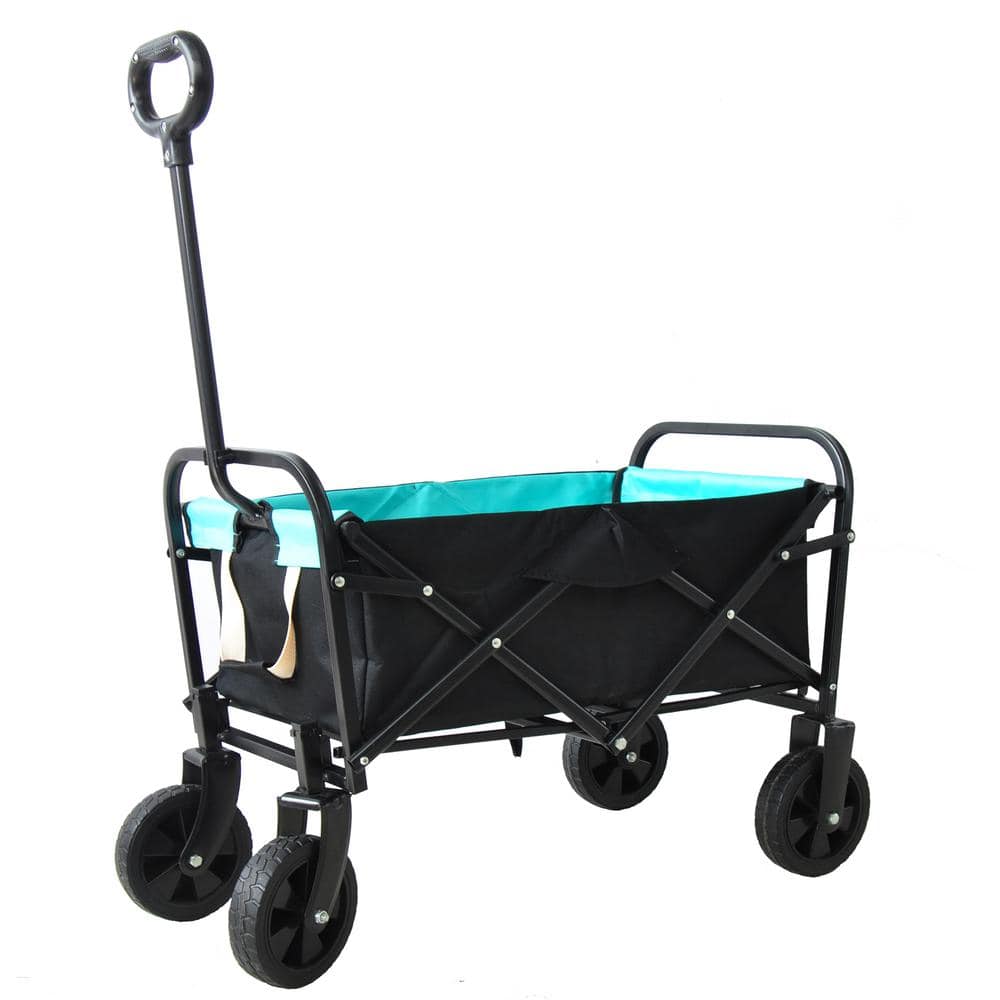 4 cu. ft. Foldable Fabric Garden Cart Outdoor Collapsible Moving Trailer Beach Cart with Big Wheels for Beach Garden - Hercitys
