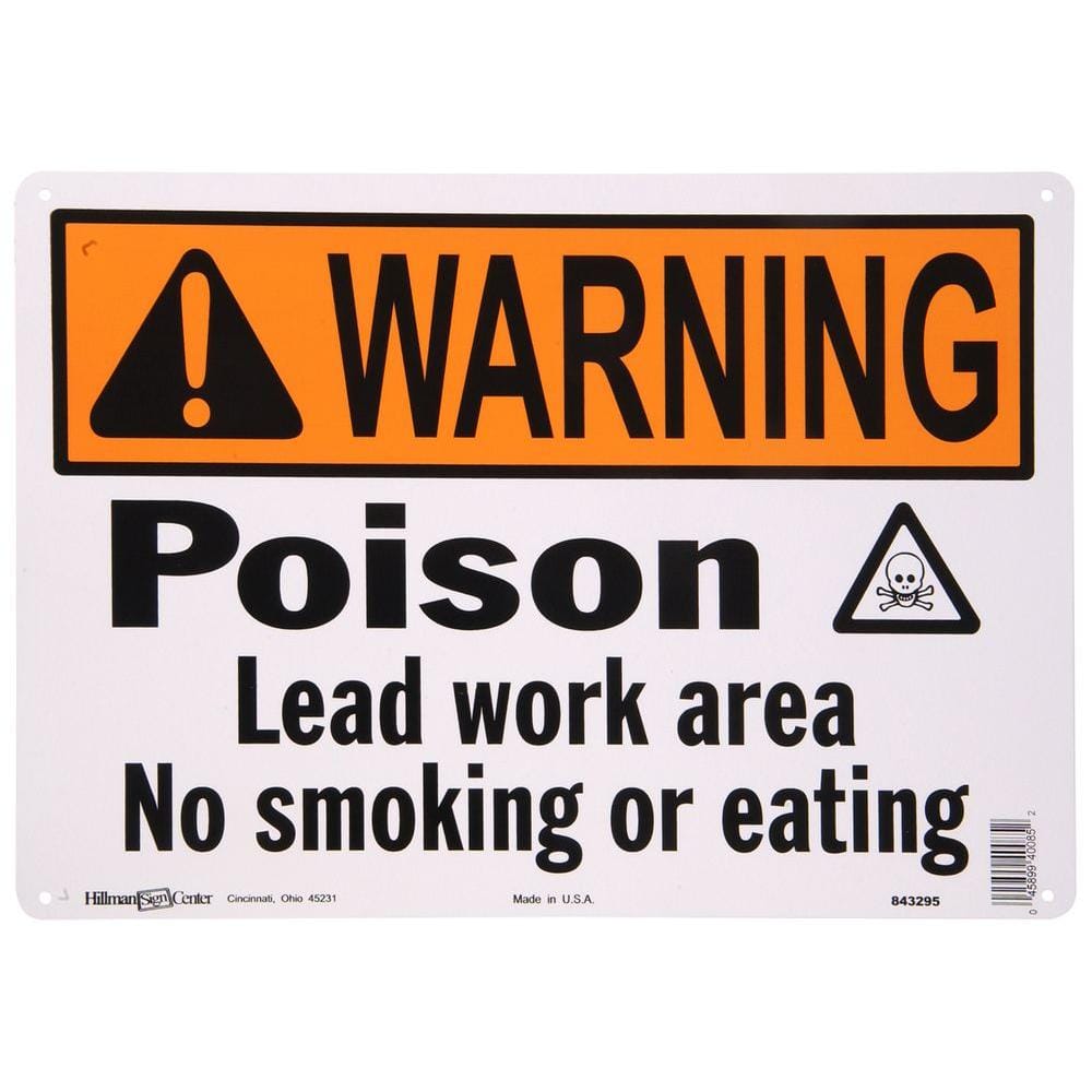 10 in. x 14 in. Aluminum Lead Poison Warning Sign - Hercitys