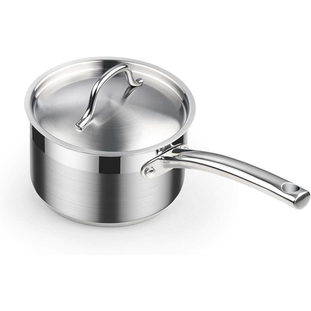 3 qt. Professional Stainless Steel Sauce Pan with Lid - Hercitys