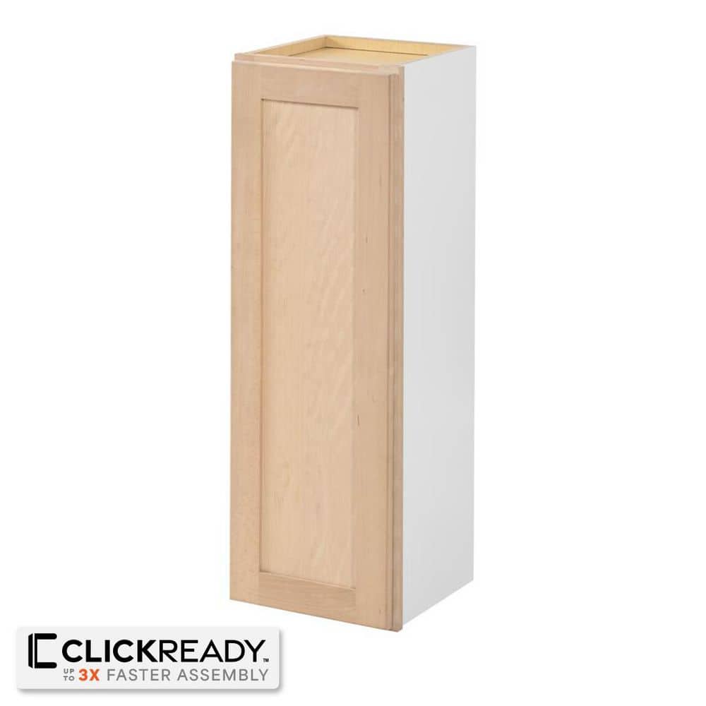 12 in. W x 12 in. D x 36 in. H Ready to Assemble Wall Kitchen Cabinet in Unfinished with CLICKREADY Technology - Hercitys