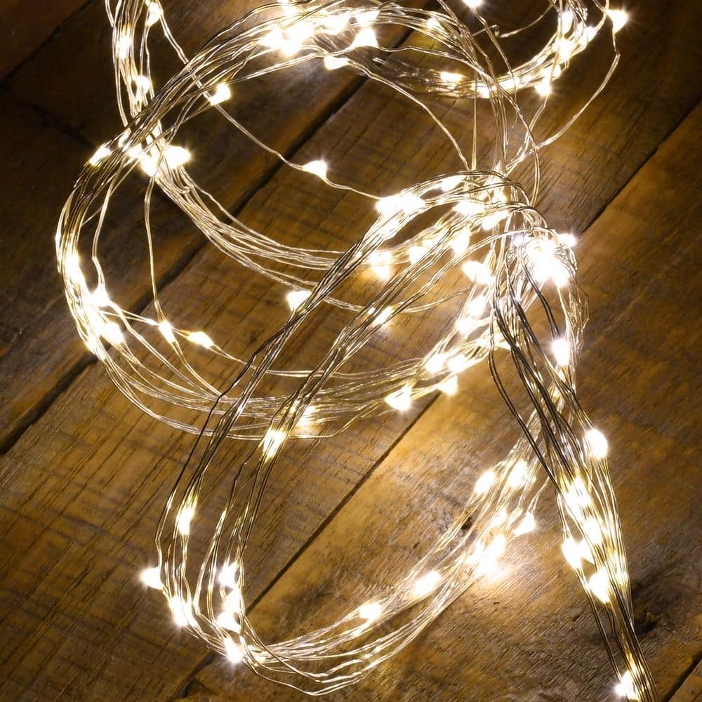 100-Light Bulbs LED Warm White Battery Operated Multi-Strand Fairy String Lights (Set of 2) - Hercitys