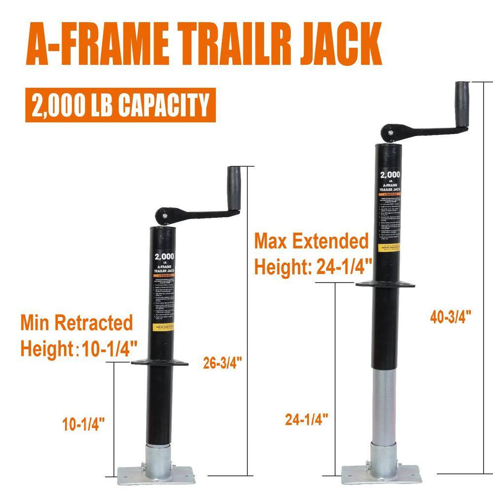 2,000 lbs. Top-Wind A-Frame Trailer Jack - Hercitys