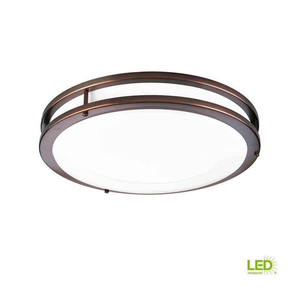 14 in. CTC COMM Collection 23 -Watt Urban Bronze Integrated LED Flush Mount - Hercitys