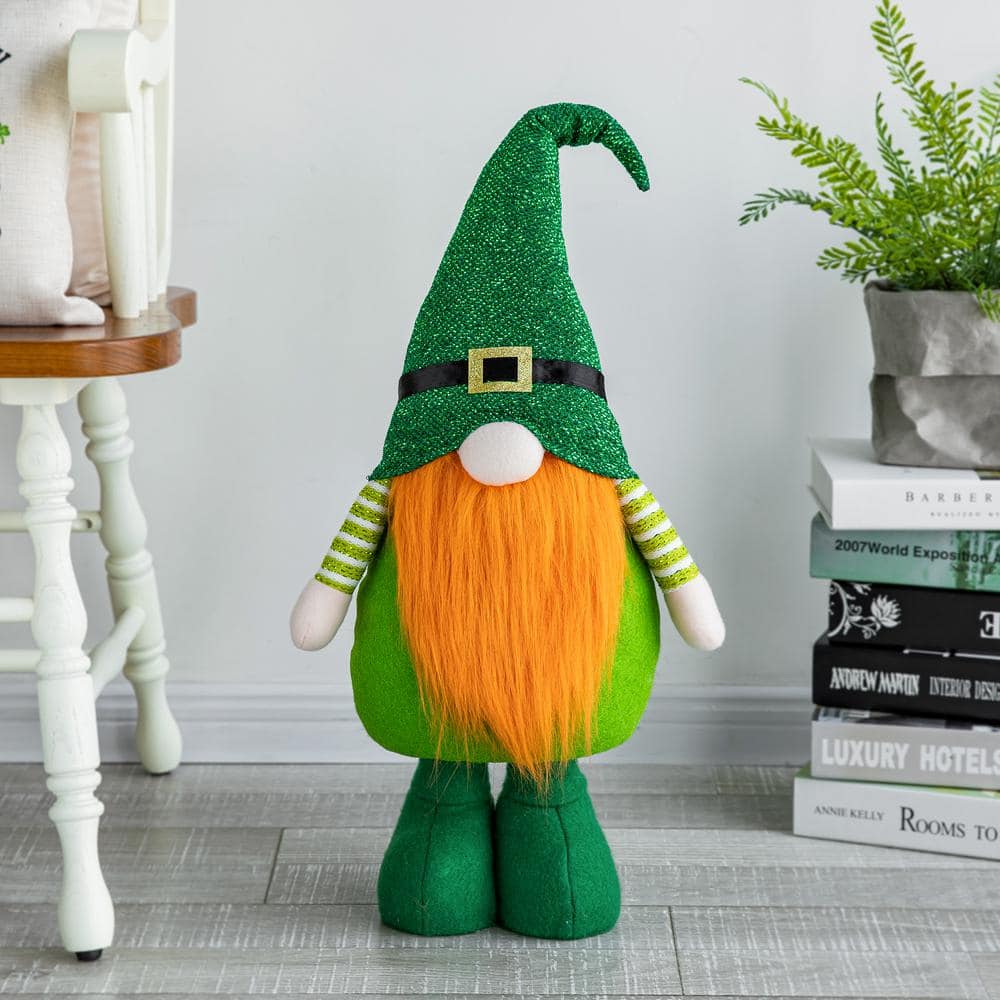 40 in. H Telescoped Fabric St. Patrick’s Gnome Standing Decor - Hercitys