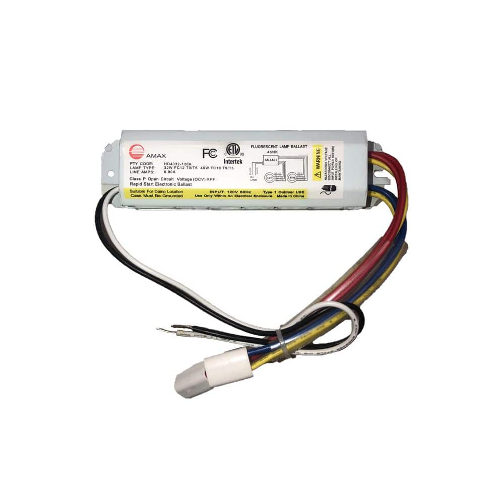 120-Volt 6.63 in. Electronic Ballast 2 Lamp FC12T9/T5 and FC16T9/T5, White - Hercitys