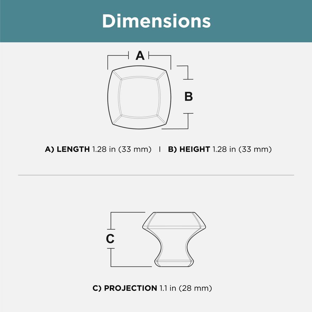 10-Pack Mandara 1-1/4in. (32 mm) Classic Cocoa Bronze Square Cabinet Knobs - Hercitys