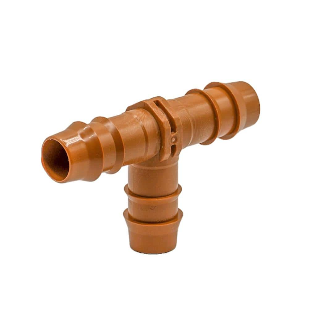1/2 in. Barbed Tee, 600 in. ID, 17 mm, BRN (20-Pack) - Hercitys