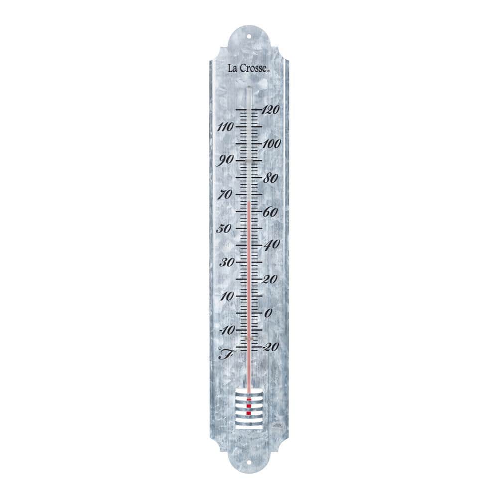 19.50 In. Galvanized Metal Analog Vertical Thermometer - Hercitys