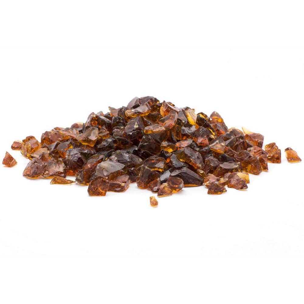 1/4 in. 10 lb. Amber Landscape Fire Glass - Hercitys