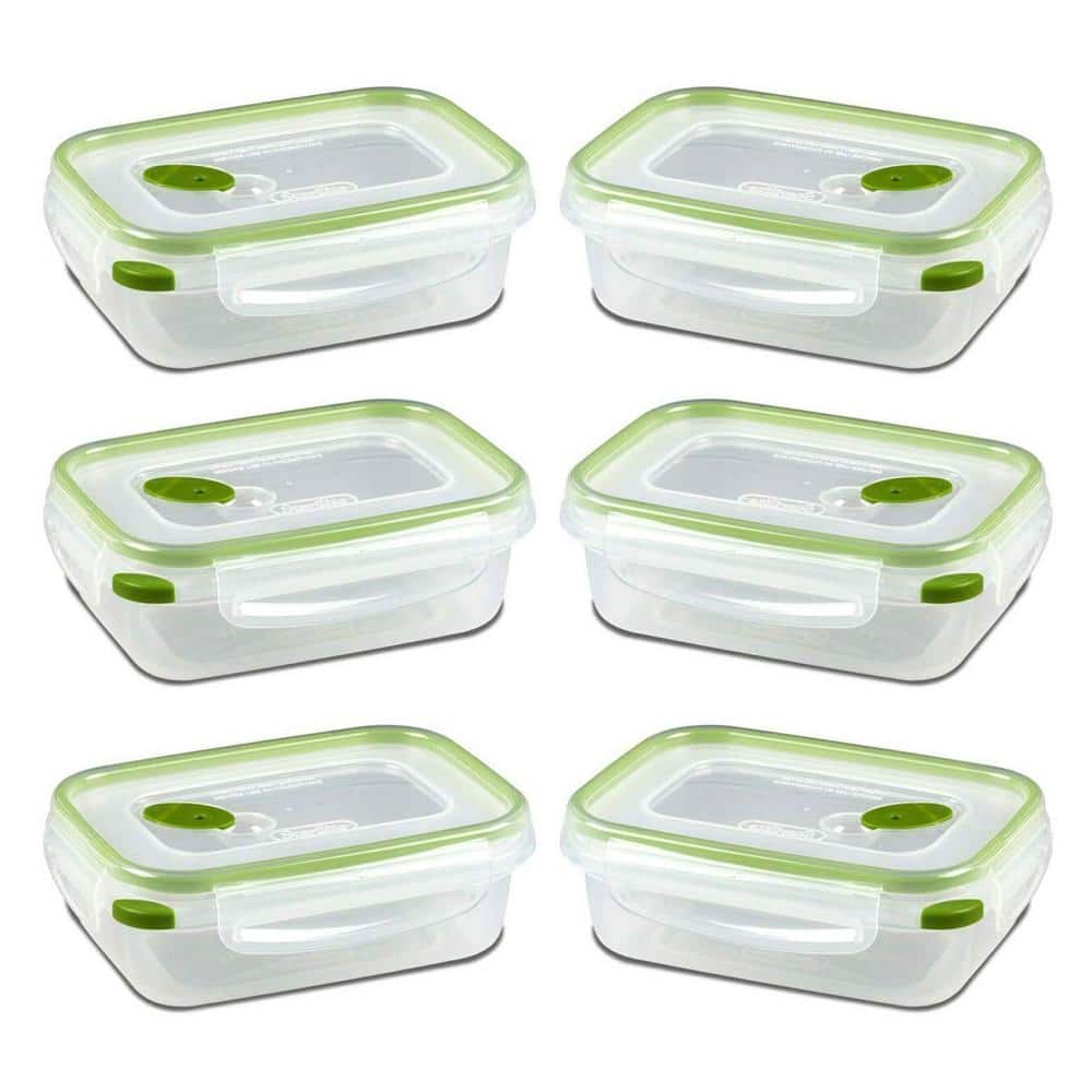 3.1 Cup Rectangle Ultra-Seal Food Storage Container, Green (6 Pack) - Hercitys