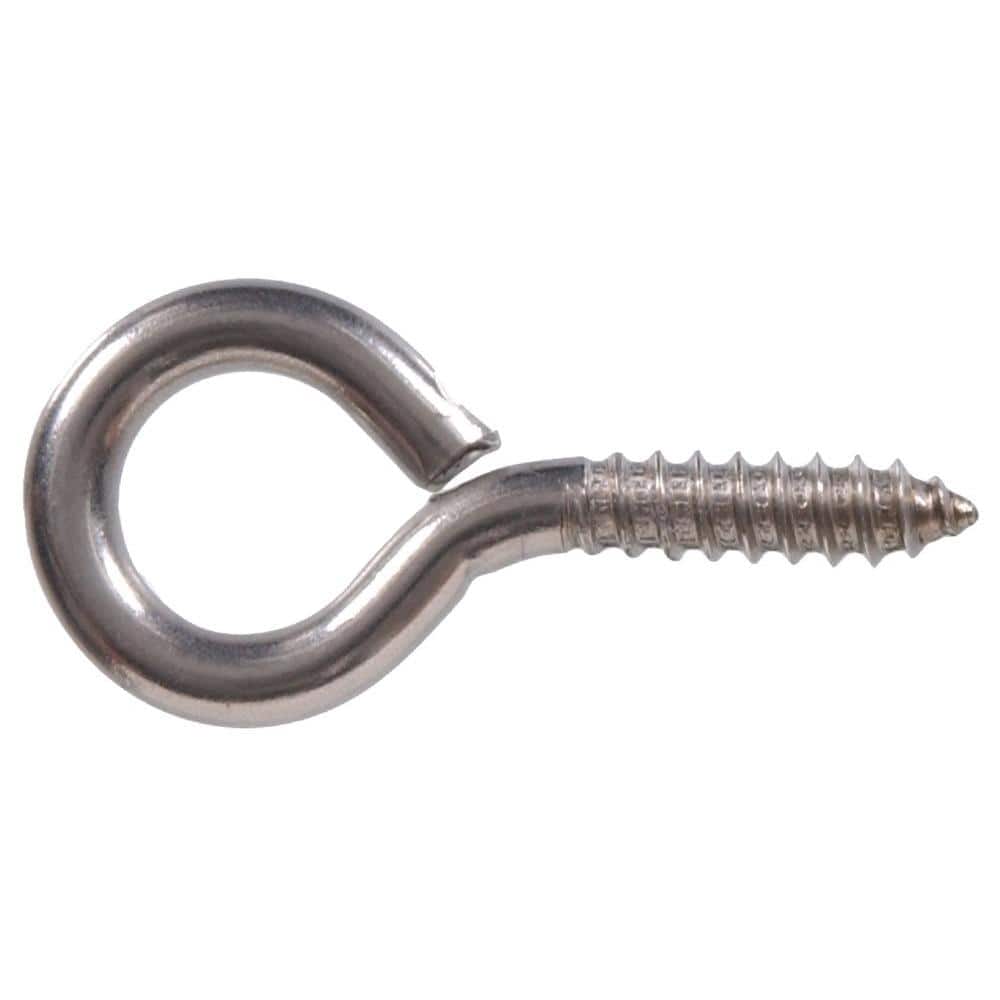 0.307 x 4 in. Stainless Steel Lag Thread Screw Eye (5-Pack) - Hercitys