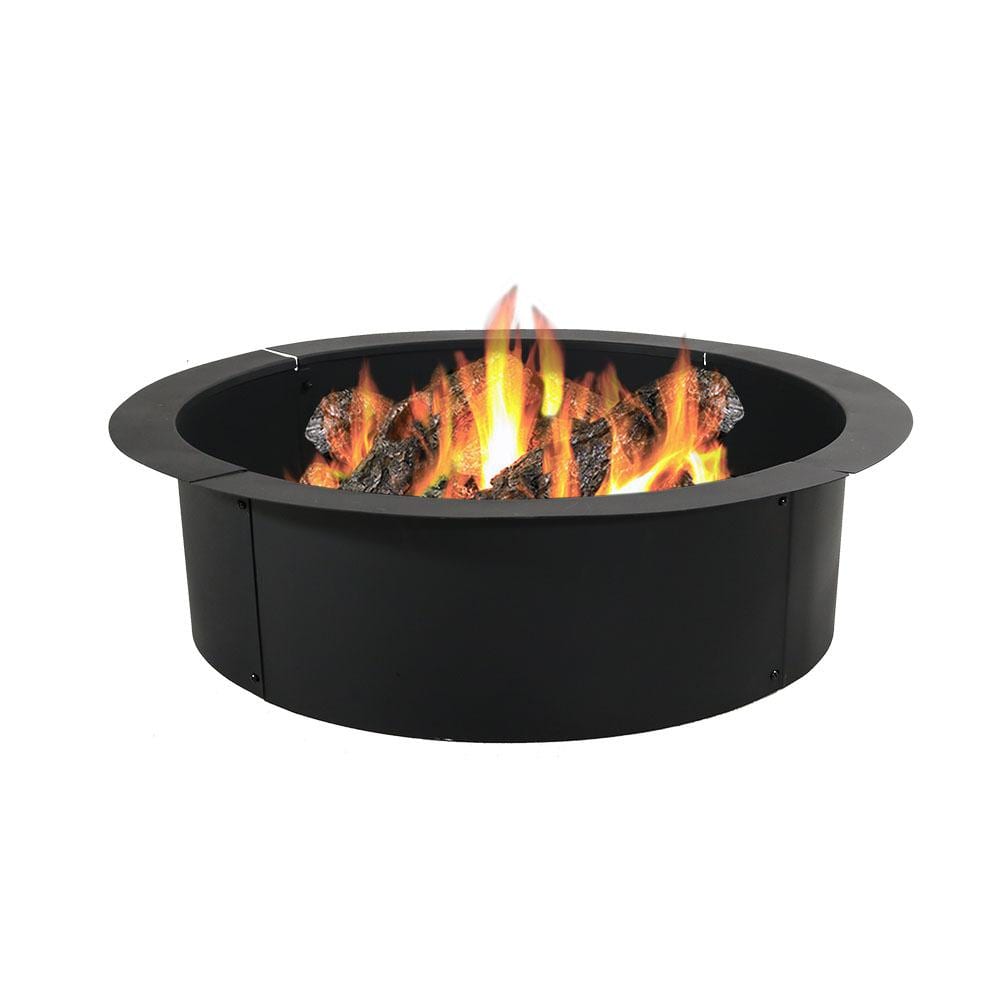 30 in. Dia Round Steel Wood Burning Fire Pit Rim Liner - Hercitys