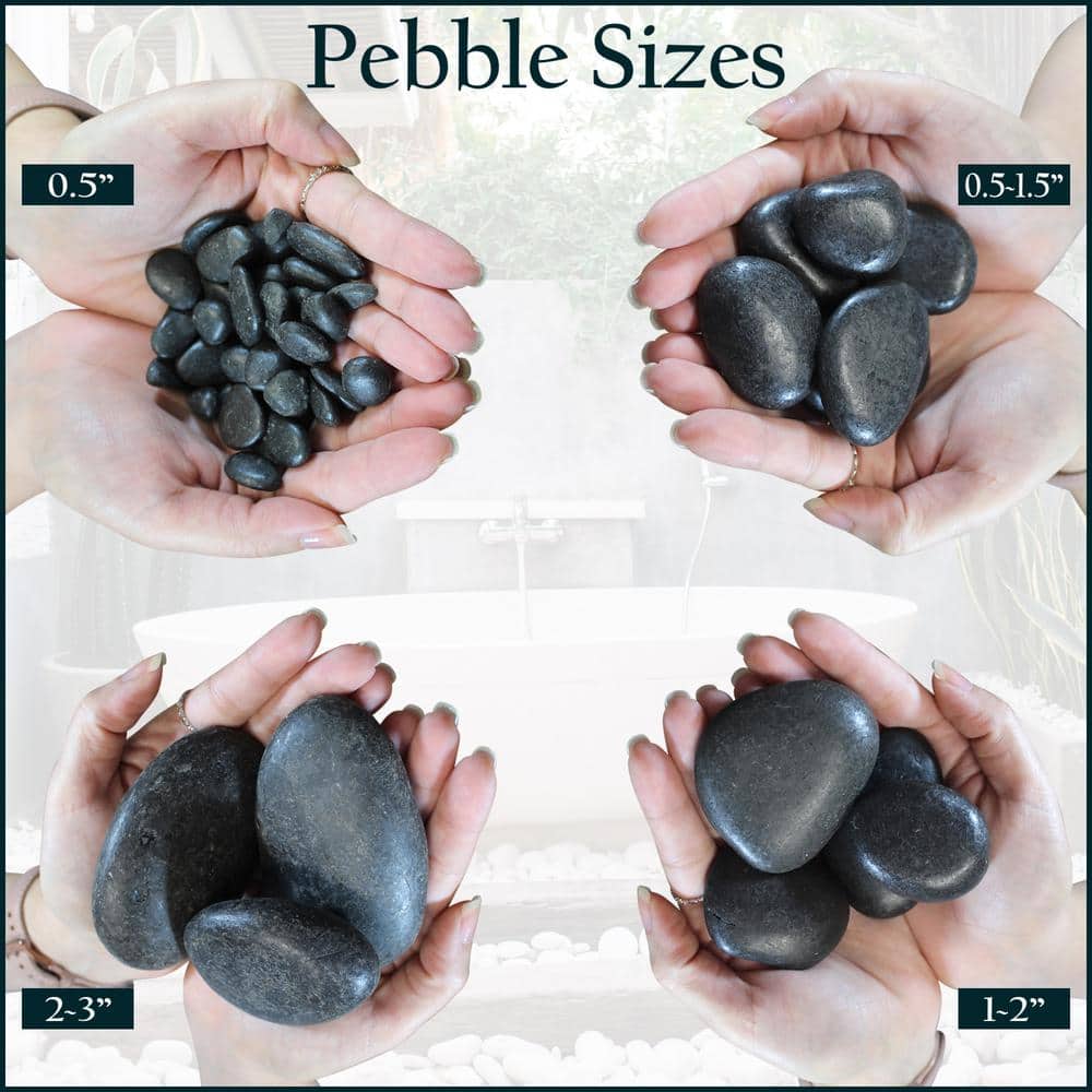 0.4 cu. ft. 1 in. x 3 in. Light Grey and Tan Beach Pebbles - Hercitys