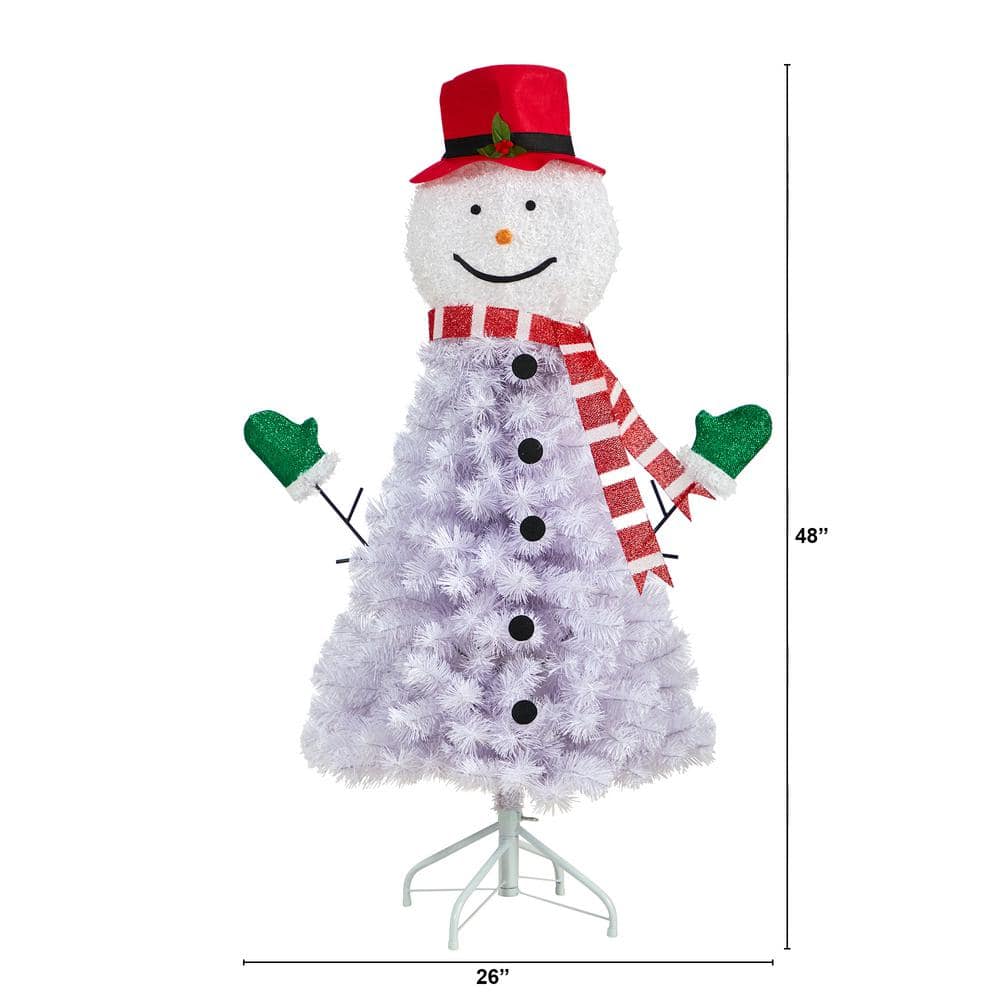 4 ft. Snowman Artificial Christmas Tree with 234 Bendable Branches - Hercitys
