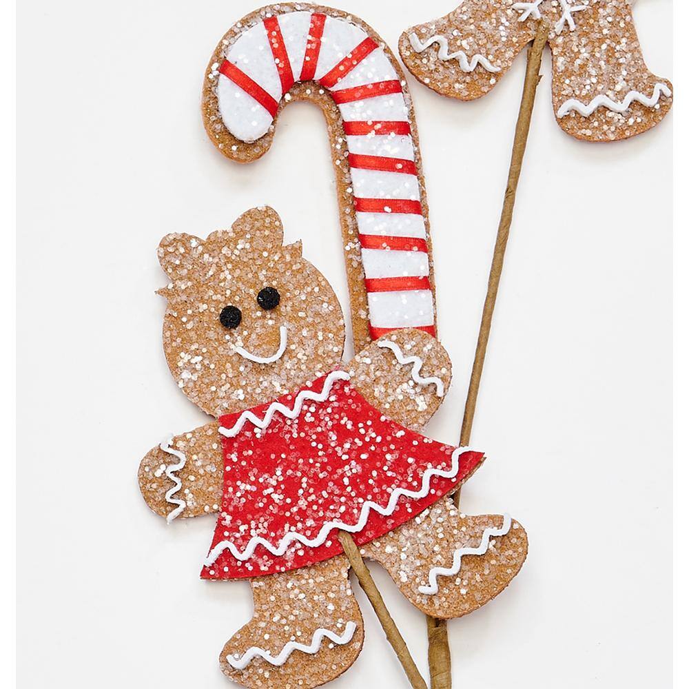 12 in. Christmas Teddy Bear with C and y Cane Ornament Pick, Set of 3 - Hercitys