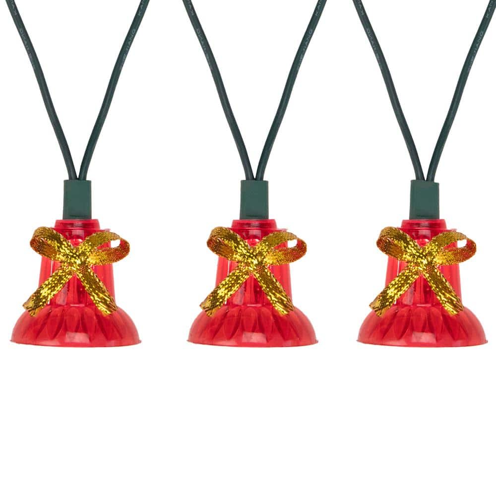 13 ft. Green Incandescent 40-Count Red Bells Lights with Musical Christmas Wire - Hercitys
