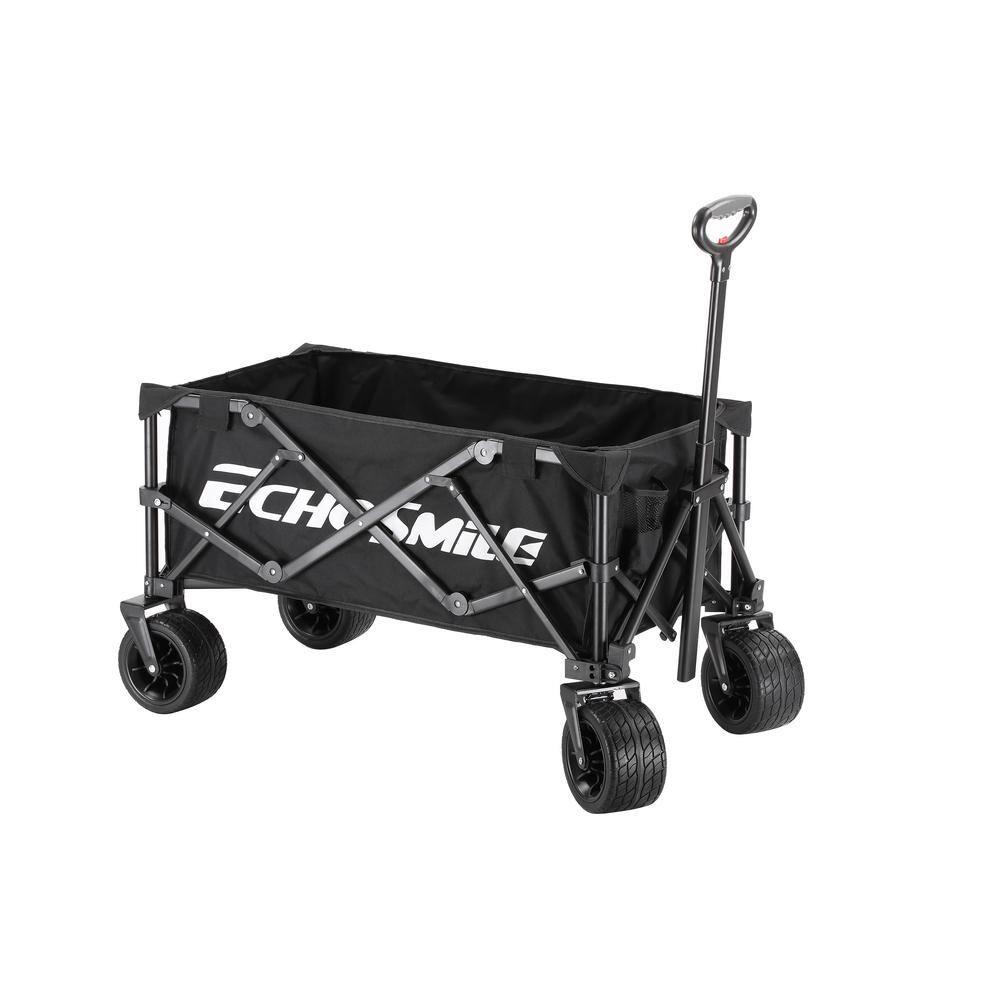 4.54 cu. ft. Fabric Portable Garden Cart with Adjustable Rolling Wheels in Black - Hercitys