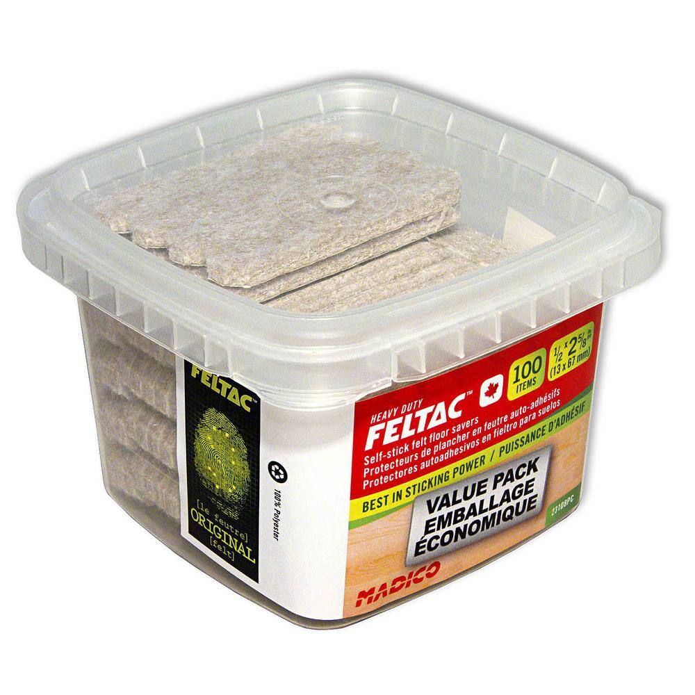 (100-Pack) 2-5/8 in. Self-adhesive Felt Pads - Hercitys