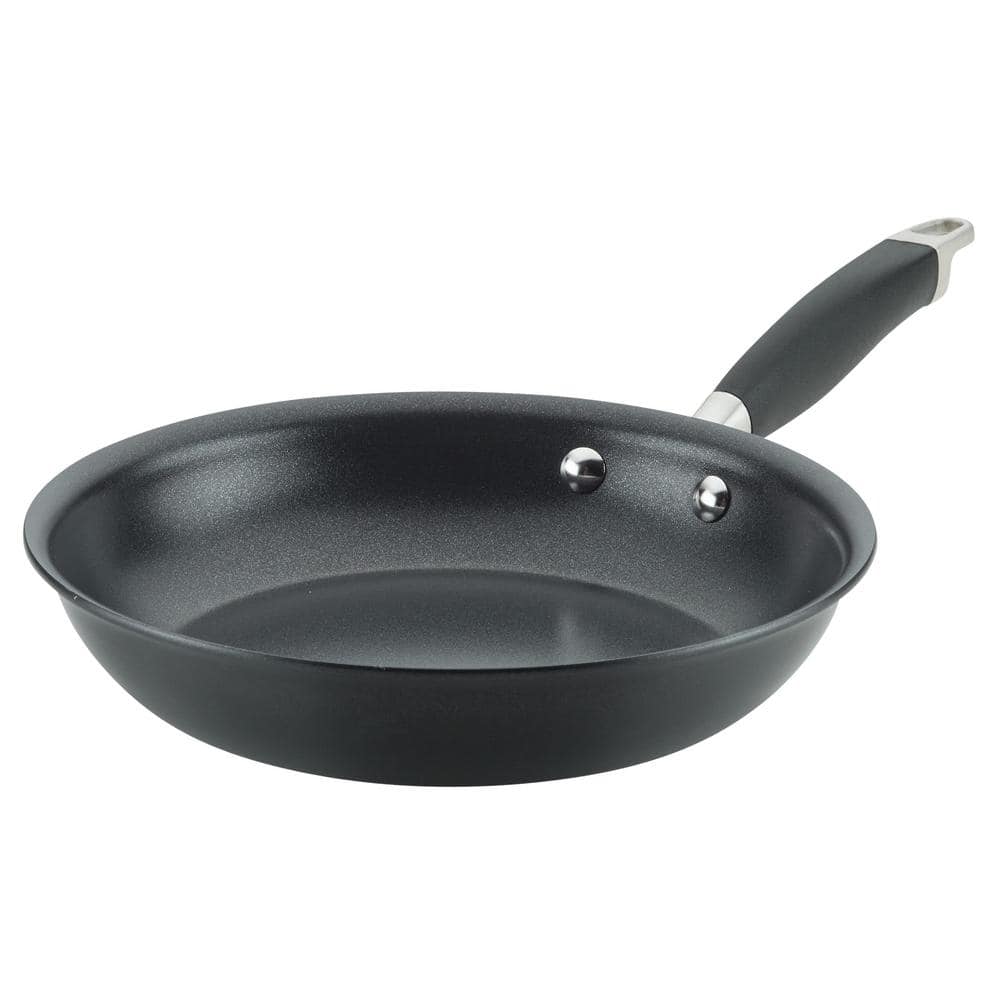 10.25 in. Hard-Anodized Aluminum Ultra Durable Nonstick Stain-Resistant Skillet in Onyx with Comfortable Grip Handle - Hercitys