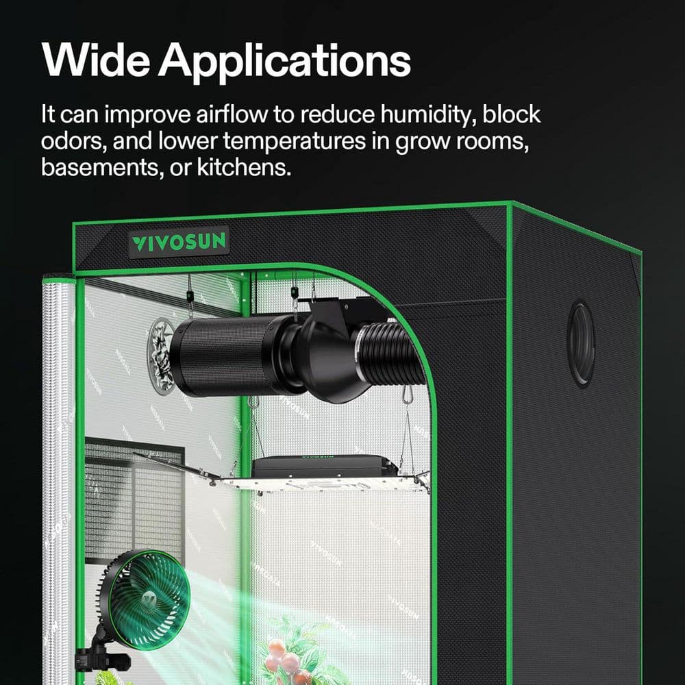 4 in. 195 CFM Inline Duct Ventilation Fan - Hercitys