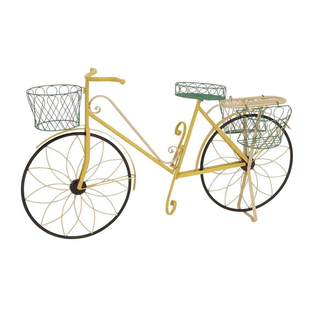 32 in. H x 54 in. W Yellow Metal Vintage Plantstand - Hercitys