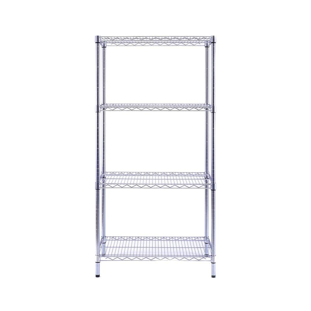 4 Tier Commercial Chrome Shelving Unit 18 in. x 30 in. x 59 in. - Hercitys