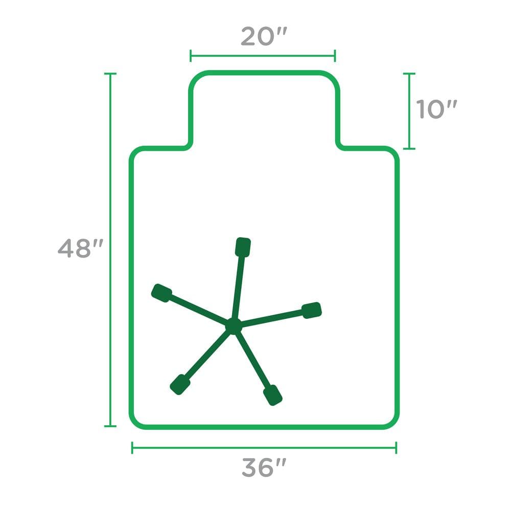 36 in. x 48 in. Clear Office Chair Mat with Lip for Low Pile Carpet - Hercitys