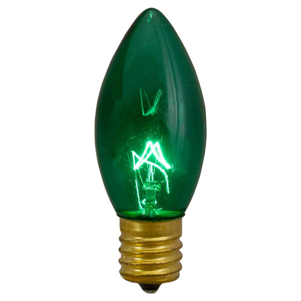 3 in. C9 Green Transparent Christmas Replacement Bulbs (Set of 4) - Hercitys