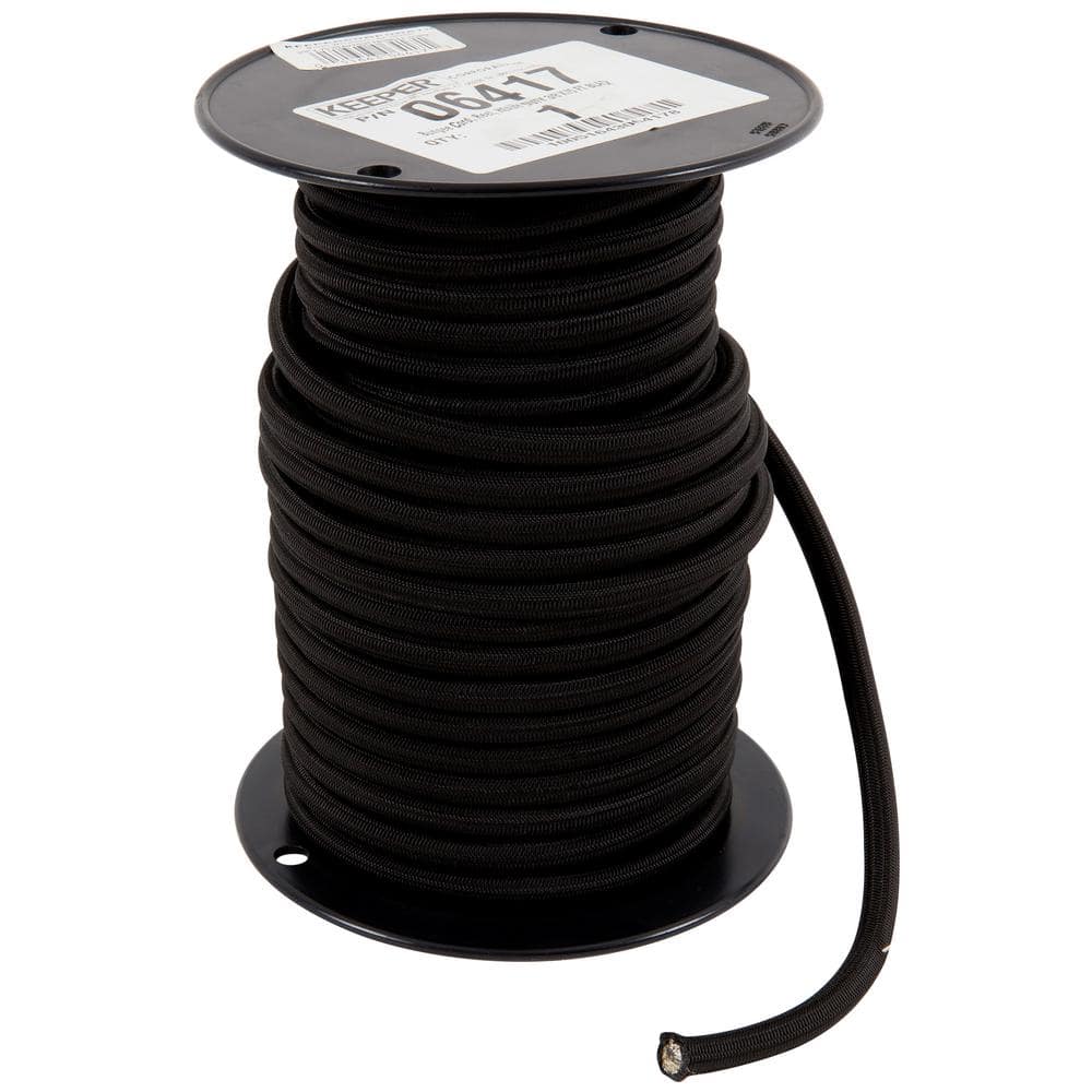 3/8 in. x 75 ft. Heavy Duty Bungee Cord Reel in Black - Hercitys