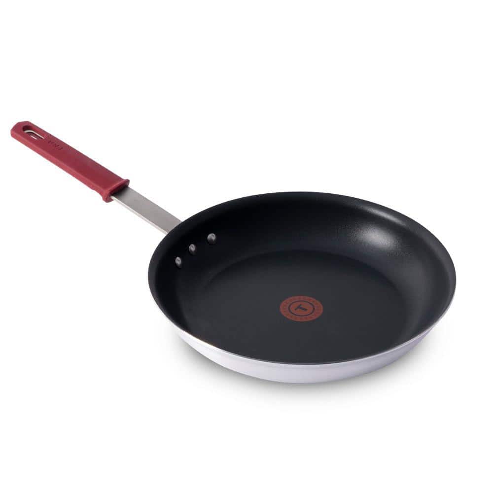 12 in. Aluminum Brushed Nonstick Frying Pan with Triple-riveted Stainless Steel Handle and Removable Silicone Sleeve - Hercitys