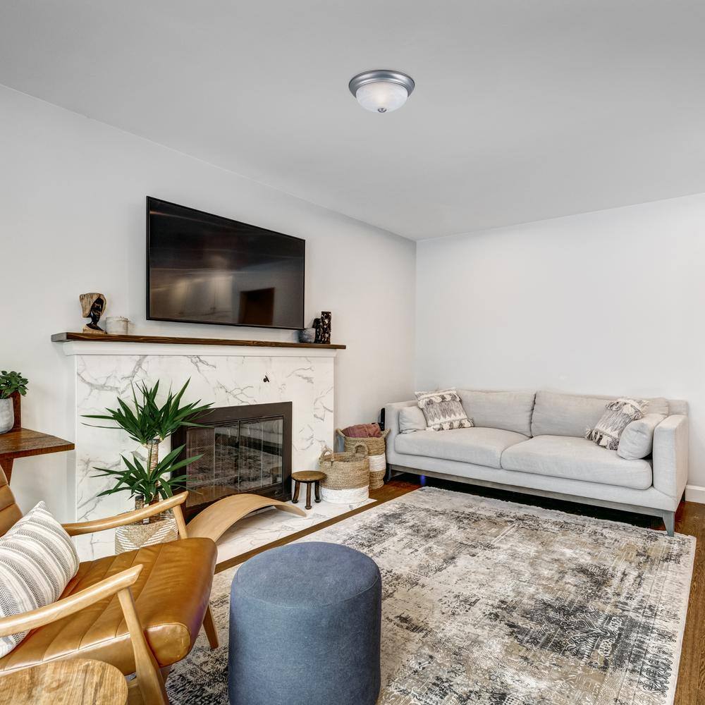 11 in. 2-Light Pewter Ceiling Light Flush Mount - Hercitys