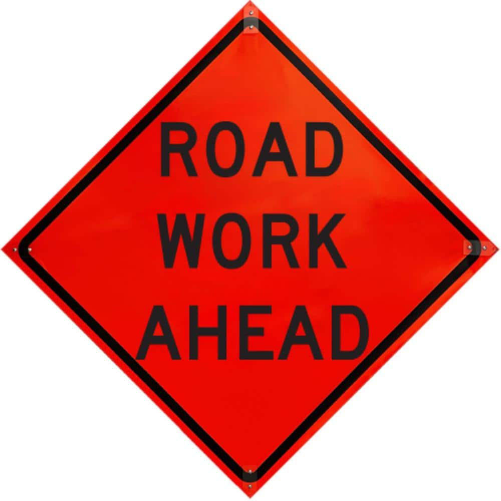 48 in. Roll Up Sign-Road Work Ahead - Hercitys