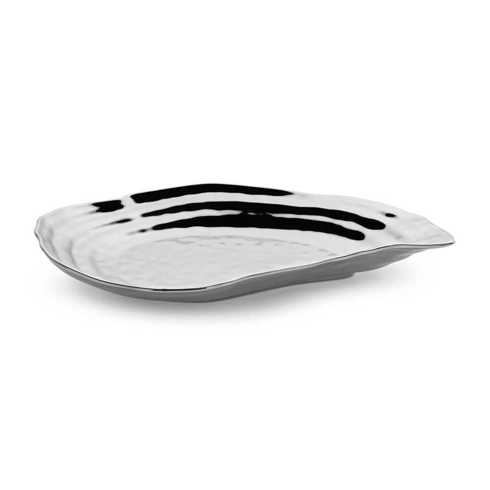 10 in. Silver Plated Porcelain Platter - Hercitys