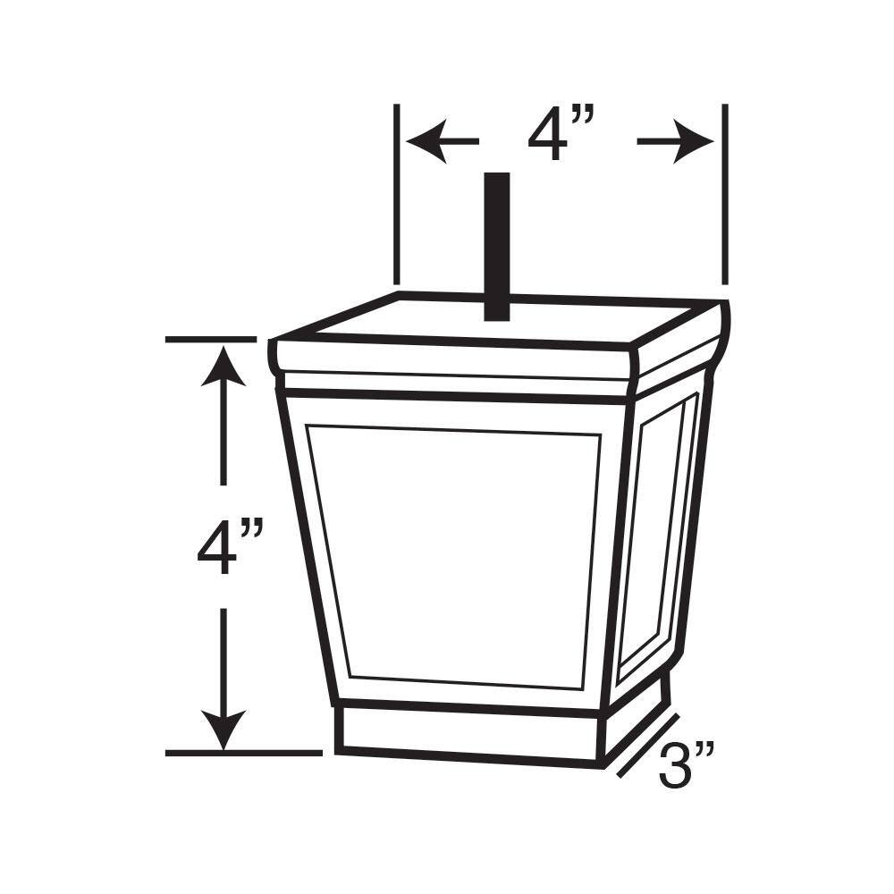 4 in. x 4 in. Stained Espresso Solid Hardwood Square Bun Foot (4-Pack) - Hercitys