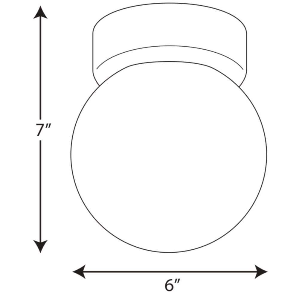 1-Light White Flush Mount with White Glass - Hercitys