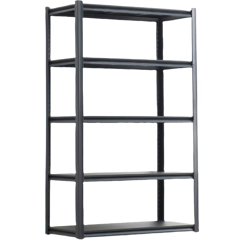 5 Tier Heavy Duty Metal Storage Shelves with Adjustable Shelf, Storage Shelve for Kitchen, Basements and Garages-Black - Hercitys