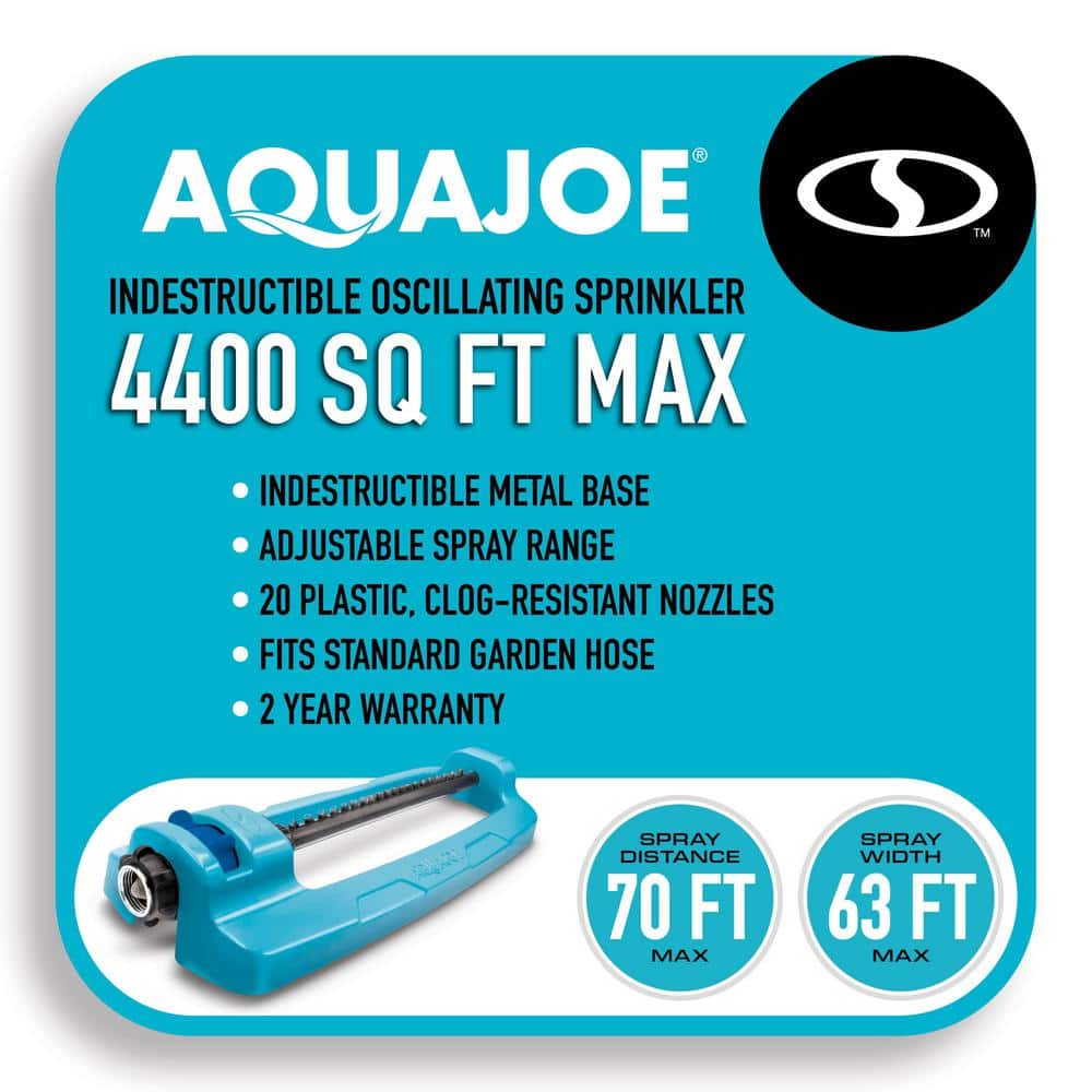 4,400 sq. ft. Coverage Indestructible Jumbo Metal Base Oscillating Sprinkler - Hercitys